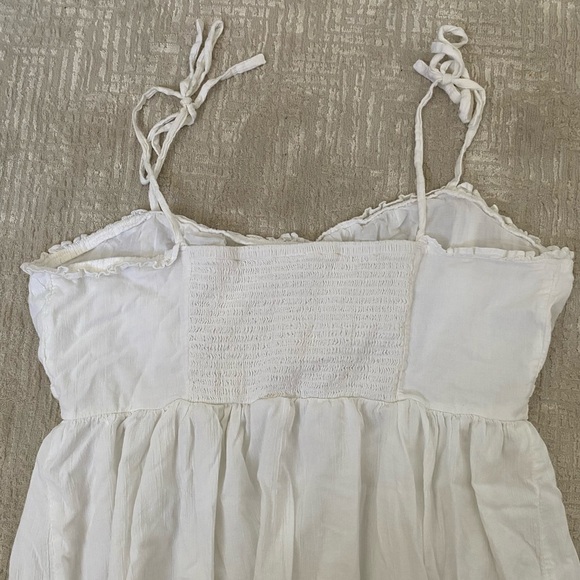Aerie White/Cream Mini Corset Dress Size XXL/2x with Ruffles and Tie Straps - Picture 9 of 15